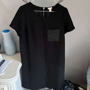 J Crew Factory leather pocket t-shirt style dress Small